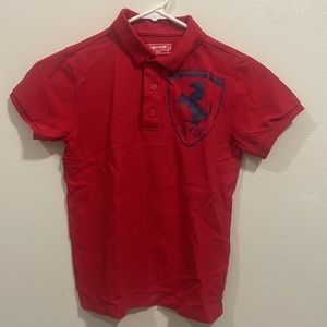 Scuderia Ferrari Boys Red Polo Size 9/10